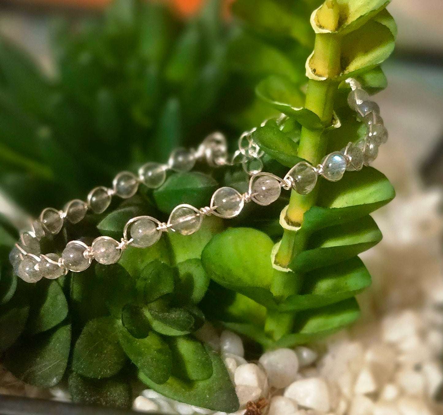 Labradorite and silver bracelet